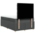 cadre de lit avec matelas gris foncé 120x190cm tissu