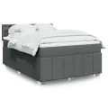 cadre de lit avec matelas Gris foncé 160x200cm Tissu