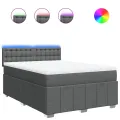 cadre de lit avec matelas Gris foncé 160x200cm Tissu