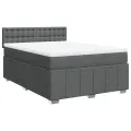 cadre de lit avec matelas Gris foncé 160x200cm Tissu