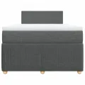 cadre de lit avec matelas gris foncé 120x190cm tissu