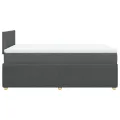 cadre de lit avec matelas gris foncé 120x190cm tissu