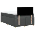 cadre de lit avec matelas gris foncé 120x190cm tissu