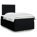 cadre de lit avec matelas noir 120x190 cm tissu