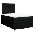 cadre de lit avec matelas noir 120x190 cm tissu