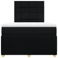 cadre de lit avec matelas noir 120x190 cm tissu