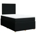 cadre de lit avec matelas noir 120x190 cm tissu