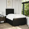 cadre de lit avec matelas noir 120x190 cm tissu