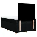 cadre de lit avec matelas noir 120x190 cm tissu