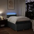 cadre de lit avec matelas gris foncé 120x190cm tissu