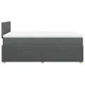 cadre de lit avec matelas gris foncé 120x190cm tissu
