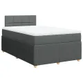 cadre de lit avec matelas gris foncé 120x190cm tissu