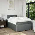 cadre de lit avec matelas gris foncé 120x190cm tissu