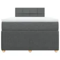 cadre de lit avec matelas gris foncé 120x190cm tissu