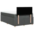 cadre de lit avec matelas gris foncé 120x190cm tissu