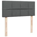 cadre de lit avec matelas gris foncé 120x190cm tissu