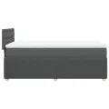 cadre de lit avec matelas Gris foncé 100x200cm Tissu