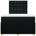 cadre de lit avec matelas noir 120x190 cm tissu