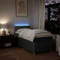 cadre de lit avec matelas Gris foncé 100x200cm Tissu