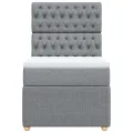 cadre de lit avec matelas Gris clair 90x200 cm Tissu