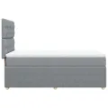 cadre de lit avec matelas Gris clair 90x200 cm Tissu