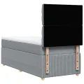 cadre de lit avec matelas Gris clair 90x200 cm Tissu
