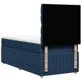 cadre de lit avec matelas Bleu 90x200 cm Tissu