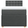 cadre de lit avec matelas Gris foncé 90x200 cm Tissu