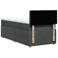 cadre de lit avec matelas Gris foncé 90x200 cm Tissu