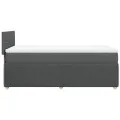 cadre de lit avec matelas Gris foncé 100x200cm Tissu