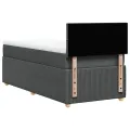 cadre de lit avec matelas Gris foncé 100x200cm Tissu