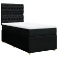 cadre de lit avec matelas Noir 100x200 cm Tissu