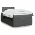 cadre de lit avec matelas Gris foncé 120x200cm Tissu