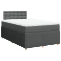 cadre de lit avec matelas Gris foncé 120x200cm Tissu