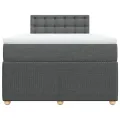 cadre de lit avec matelas Gris foncé 120x200cm Tissu