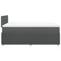 cadre de lit avec matelas Gris foncé 120x200cm Tissu