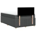 cadre de lit avec matelas Gris foncé 120x200cm Tissu
