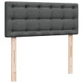cadre de lit avec matelas Gris foncé 120x200cm Tissu