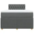 cadre de lit avec matelas Gris foncé 120x200cm Tissu
