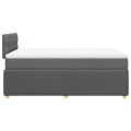 cadre de lit avec matelas Gris foncé 120x200cm Tissu