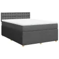 cadre de lit avec matelas Gris foncé 160x200cm Tissu