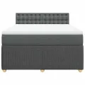 cadre de lit avec matelas Gris foncé 160x200cm Tissu