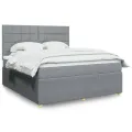 cadre de lit avec matelas Gris clair 180x200cm Tissu