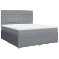 cadre de lit avec matelas Gris clair 180x200cm Tissu