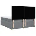 cadre de lit avec matelas Gris clair 180x200cm Tissu