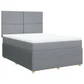 cadre de lit avec matelas Gris clair 140x200cm Tissu