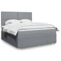 cadre de lit avec matelas Gris clair 180x200cm Tissu