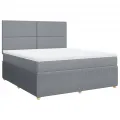 cadre de lit avec matelas Gris clair 180x200cm Tissu