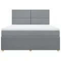 cadre de lit avec matelas Gris clair 180x200cm Tissu