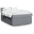 cadre de lit avec matelas Gris clair 140x200cm Tissu